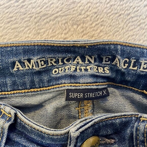 American Eagle Women's Jeans Size 4 Distressed Super Stretch Skinny Regular - Picture 7 of 16
